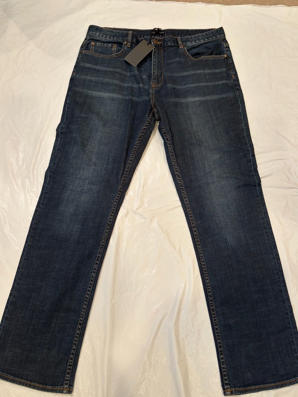 Five Four Jeans Men's 36x34.5 Blue Dark Wash Durbin Relaxed Stretch
